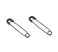 Flongo Damen Ohrringe Herren Ohrstecker mit hängendem Pin Sicherheitsnadel Anhänger aus Edelstahl Gestüt Stecker Huggie Ohrhänger Creolen Schwarz Gotik Punk Frauen Männer