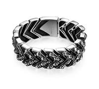 Flongo Herren-Armband für Herren, Große Schwer Breit Edelstahl Armband Link Handgelenk Silber Schwarz Gold Totenkopf Schädel Motorradfahrer Biker Herren-Accessoires