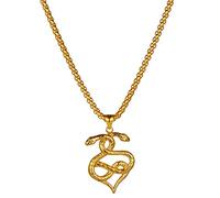 Flongo Herren-Kette Männer Anhänger Halskette aus Edelstahl Halskette Kette Gold Golden gewickelte Schlangen Gotik Biker Herren-Accessoires