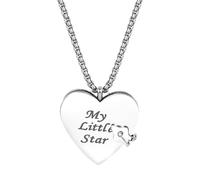 Flongo Herz Buch Halskette für Tochter - Silber-Gold plattierte Edelstahl Kette mit Liebe-Nachricht Buchanhänger Schöne Erinnerung von Mama und Papa Geschenk für Mädchen Teenager Geburtstag