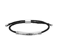 Flongo Inspirierendes Gravur Armband für Freunde: Silber - REMEMBER WHO THE FUCK YOU ARE - Wickelarmband - Verstellbarer Schiebeverschluss Unisex Motivationsarmband Geschenk für Tochter Sohn