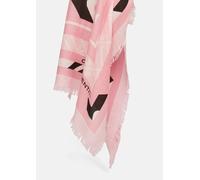 Floral gemusterter Schal aus Modal- und Wollmix mit Fransen weiß|pink|mehrfarbig ONESIZE