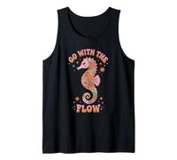Floral Go with Flow Seepferdchen Groovy Beach Retro Sommer Tank Top