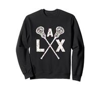 Floral Lacrosse Gekreuzte Sticks LAX Girly Lavendel Pink Head Sweatshirt