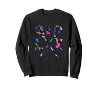 Floral Lacrosse Gekreuzte Sticks LAX Girly Teal Pink Head Girl Sweatshirt