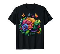Floral Sea Turtle Flowers Beach & Ocean Fans T-Shirt