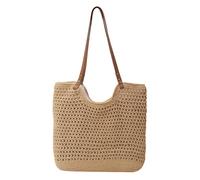 FloralGrace Strohtasche Korbtaschen Damen,Gehäkelte Strandtaschen für Damen, Sommer Strand Tote Tasche, Sommer Handtasche Damen,Weiche Geflochtene Taschen Schultertasche für Urlaub