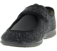 Florett Ricardo 02624 Herren Hausschuh, Pantolette, Pantoffel, Slip-On, Slipper, Klettslipper, Klettverschluss, Bequeme Weite im Vorfuß, Stretcheinsatz, Keine Hinterkappe schwarz (schwarz), EU 44