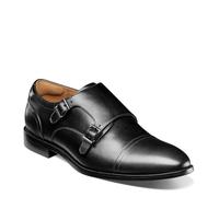 Florsheim Rucci Herren-Slipper mit doppeltem Monk-Riemen, Zehenkappe, Schwarz, 41.5 EU