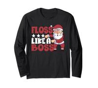 Floss Like A Boss Lustiges Weihnachtszahnseide mit Weihnachtsmann-Motiv Langarmshirt
