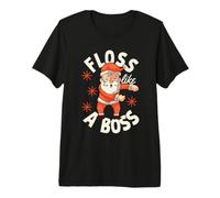 Floss Like A Boss Lustiges Weihnachtszahnseide mit Weihnachtsmann-Motiv Premium T-Shirt