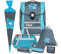 Flower - Blumen - McNeill Ergo Primero Schulranzen-Set 7tlg. mit Sporttasche und SCHULTÜTE - BRUSTBEUTEL GRATIS DAZU