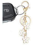 Flower Keychain - 12×2×0.5cm Premium Alloy Floral Key Ring Accessory | Aesthetic Flower Charm Keychain, Cute Hanging Pendant, Durable Metal Key Holder for Bags, Car Keys, Purse Decoration,