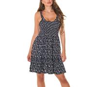 Flower Printed Sommer Träger Minikleid mit Rüschen Akzente S/M