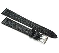 Fluco 18mm XL Echt Alligator Klassik handgemacht in Deutschland Uhrenarmband in Schwarz