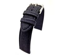 Fluco Canvas Baumwolle Textil Uhrenarmband 22mm feines Uhrband schwarz Made in Germany