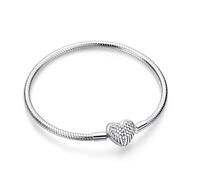 FLUFLO Armband Damen 925 Sterling Silber, Armbänder Moments Schlangen-Gliederarmband Armkette für Pandora Charm Anhänger, Valentinstag Muttertag Geburtstags Geschenk für Frauen Freundin Mama B01