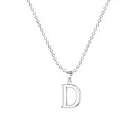 FLUFLO Damen Initialienkette mit Buchstabe D, 925 Sterlingsilber Anhängerhalskette, kompatibel mit Pandora Halsketten-Charms und Perlen, ideal für Frauen und Mädchen