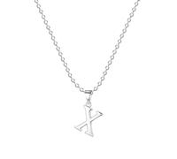 FLUFLO Damen Initialienkette mit Buchstabe X, 925 Sterlingsilber Anhängerhalskette, kompatibel mit Pandora Halsketten-Charms und Perlen, ideal für Frauen und Mädchen