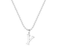 FLUFLO Damen Initialienkette mit Buchstabe Y, 925 Sterlingsilber Anhängerhalskette, kompatibel mit Pandora Halsketten-Charms und Perlen, ideal für Frauen und Mädchen