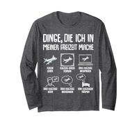 Flugzeug Pilot Jungen Kinder Herren Langarmshirt, Unisex für Erwachsene, Anthrazit Meliert, S