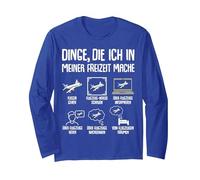 Flugzeug Pilot Jungen Kinder Herren Langarmshirt, Unisex für Erwachsene, Königsblau, L