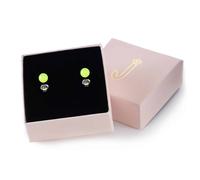 Fluoreszierende Ohrstecker rund (5 mm Ø) - 316L/Acryl - Grün