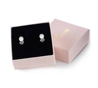 Fluoreszierende Ohrstecker rund (5 mm Ø) - 316L/Acryl - Transparent