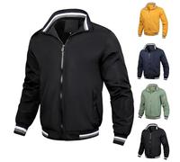 FlutVolt Bomberjacke Herren Leichte Dünne Übergangsjacke Herbst Blouson Stehkragen Freizeitjacke Bequeme Jacke Outdoor Herbstjacke Freizeit Jacket Bequeme Overshirt Herren Sommerjacke