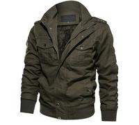 FlutVolt Herren Winter Dick Fleece Gefüttert Militär Cargo Jacke Feldjacke Bomberjacke Übergangsjacke Baumwoll Hoodies mit Multi Taschen Outdoor Jacken Für Herren