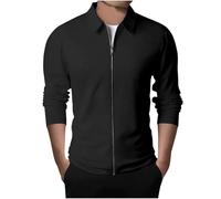 FlutVolt Jacke Herren Freizeit Hemdjacke Leichte Dünne Übergangsjacke Mode Jacken mit Reißverschluss Blouson Herbst Softshelljacke Oversized Bomberjacke Übergangsjacke Herren
