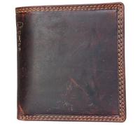 FLW Quadratische Herrenbrieftasche aus Vollleder aus massivem, auf Naturölbasis gegerbtem Rindsleder