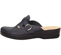 Fly Flot Altidona, Damen-Hausschuhe, atmungsaktiven Löchern und Verstellbarer Schnalle, Fußbett aus Leder Schiebe-Sandalen, blau, 37 EU