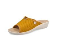 Fly Flot Atella, Damen-Hausschuhe aus elastischem Netz, offen, gepolsterte Einlegesohle aus Leder, Sandalen, Gelb, 39 EU, gelb, 39 EU