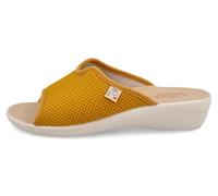 Fly Flot Atella, Damen-Hausschuhe aus elastischem Netz, offen, gepolsterte Einlegesohle aus Leder, Sandalen, Gelb, 39 EU, gelb, 39 EU