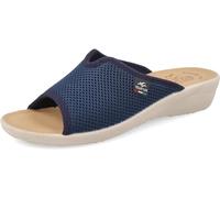 Fly Flot Atella, Damen-Hausschuhe aus elastischem Netzstoff, offen, gepolstertes Fußbett aus Leder, Sandalen für Damen, blau, 40 EU