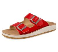 Fly Flot Barrea Damen Kunstleder, mit doppelter Verstellbarer Schnalle, offen, Innensohle aus Leder Schiebe-Sandalen, rot, 40 EU