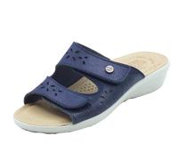 Fly Flot Bellona Damen-Hausschuhe aus elastischer Mikrofaser, mit verstellbarem Klettverschluss, stoßdämpfende Einlegesohle Sandale, blau, 36 EU