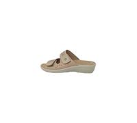Fly Flot Bellona, Damen-Hausschuhe aus elastischer Mikrofaser, mit verstellbarem Klettverschluss, stoßdämpfende Einlegesohle, Sandalen, beige, 37 EU