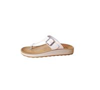 Fly Flot Ciminna, Flip-Flops für Damen, aus Stoff, mit Verstellbarer Schnalle, Innensohle aus Leder Schiebe-Sandalen, Weiß, 37 EU