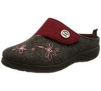 FLY FLOT Damen 864170 Hausschuh, anthrazit/Bordo, 40 EU