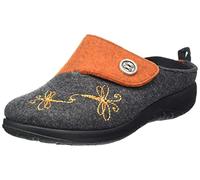 FLY FLOT Damen 864171 Hausschuh, anthrazit/orange, 39 EU