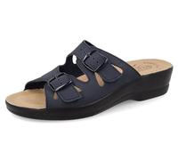 Fly Flot Damen Barbariga, Ciabatte Donna In Microfibra, Traspiranti, Con Doppia Fibbia Regolabile, Sottopiede In Pelle Schiebe-Sandalen, blau, 38 EU