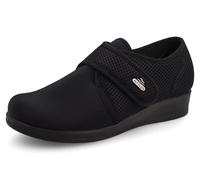 Fly Flot Damen Bellona, Pantofole Donna In Microfibra Elasticizzata, Con Strappo Regolabile, Sottopiede Antishock, Sandali Hausschuh, Schwarz, 42 EU