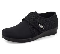 Fly Flot Damen Bellona, Pantofole Donna In Microfibra Elasticizzata, Con Velcro Regolabile, Sottopiede Antishock Sandale, Schwarz, 37 EU