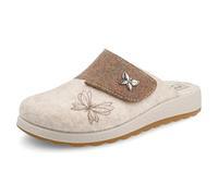 Fly Flot Damen Ciabatta Donna Bicolor Con Tomaia In Pet Riciclato, Sottopiede In Panno, Suola In Poliuretano Piumatec 3cm Hausschuh, beige, 39 EU