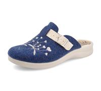 Fly Flot Damen Ciabatta Donna In Pet Riciclato Con Fibbia Regolabile, Sottopiede In Panno, Suola In Poliuretano 3cm Hausschuh, blau, 39 EU