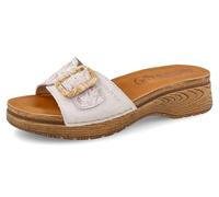 Fly Flot Damen Ciabatte Donna A Fascia Con Fibbia Regolabile, Sottopiede Imbottito In Pelle steckdosenleiste, hellgrau, 37 EU