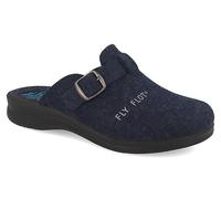 Fly Flot Damen Filzpantoffel 320302-05 leicht mit Riemen und Schnalle Blau Größe 42 EU