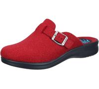 Fly Flot Damen Hausschuh Filz Pantoffel leicht mit Riemen und Schnalle 320302, Größe:42 EU, Farbe:Rot